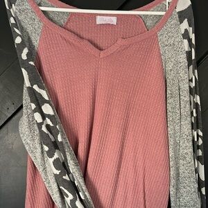 Pink lily long sleeve top